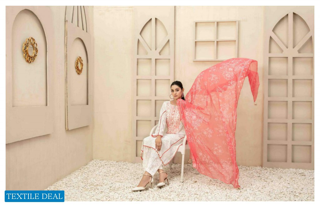 Tawakkal Melika Lawn Print Embroidered Chiffon Dupatta Pakistani Suits