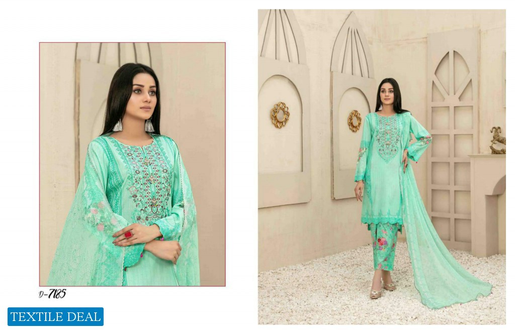 Tawakkal Melika Lawn Print Embroidered Chiffon Dupatta Pakistani Suits