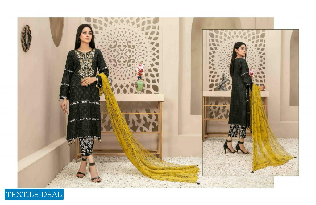 Tawakkal Melika Lawn Print Embroidered Chiffon Dupatta Pakistani Suits