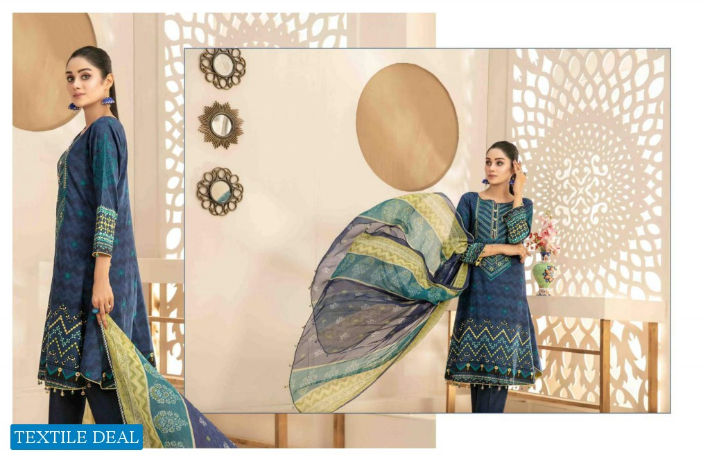 Tawakkal Melika Lawn Print Embroidered Chiffon Dupatta Pakistani Suits