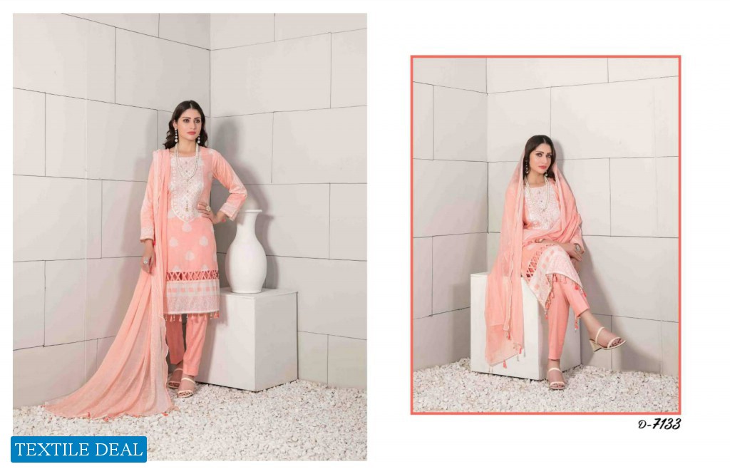 Tawakkal Eshal Lawn Print Embroidered Chiffon Dupatta Pakistani Suits