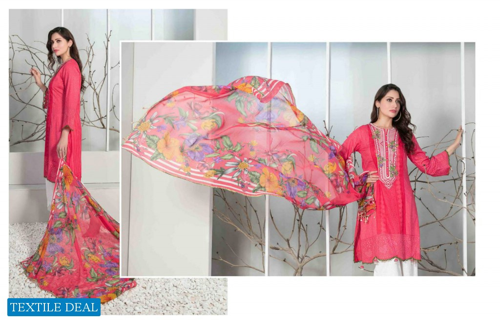 Tawakkal Eshal Lawn Print Embroidered Chiffon Dupatta Pakistani Suits