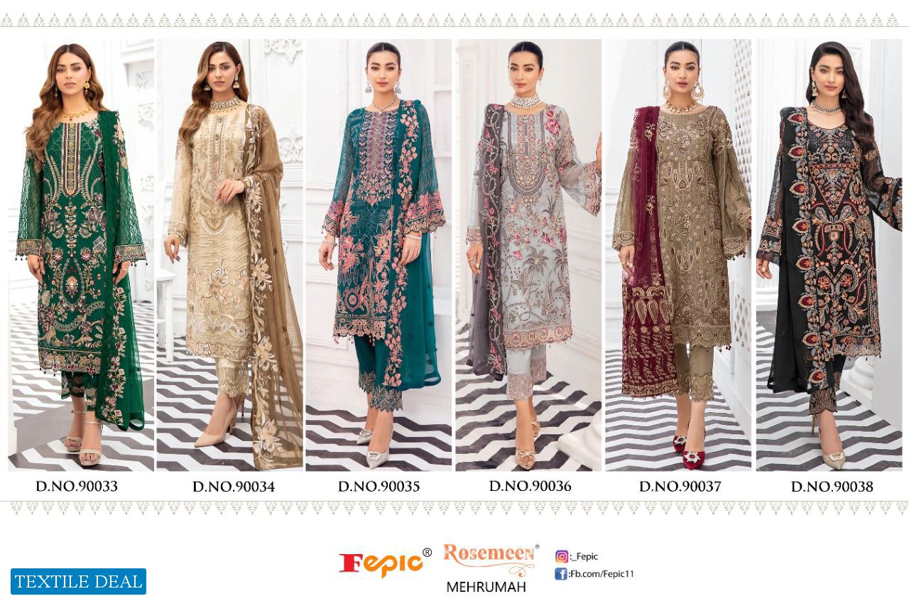 FEPIC ROSEMEEN MEHRUMAH GEORGETTE PAKISTANI SALWAR KAMEEZ