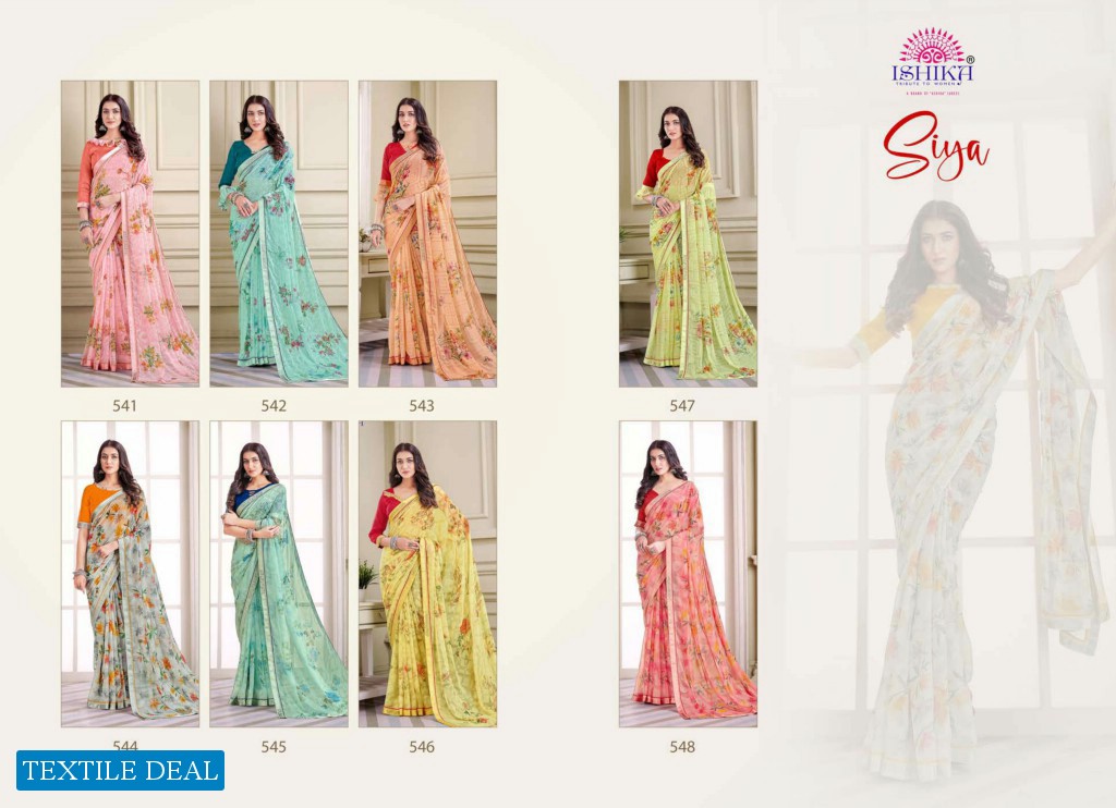 Ishika Siya Wholesale Brasso With Pastle Shades Sarees