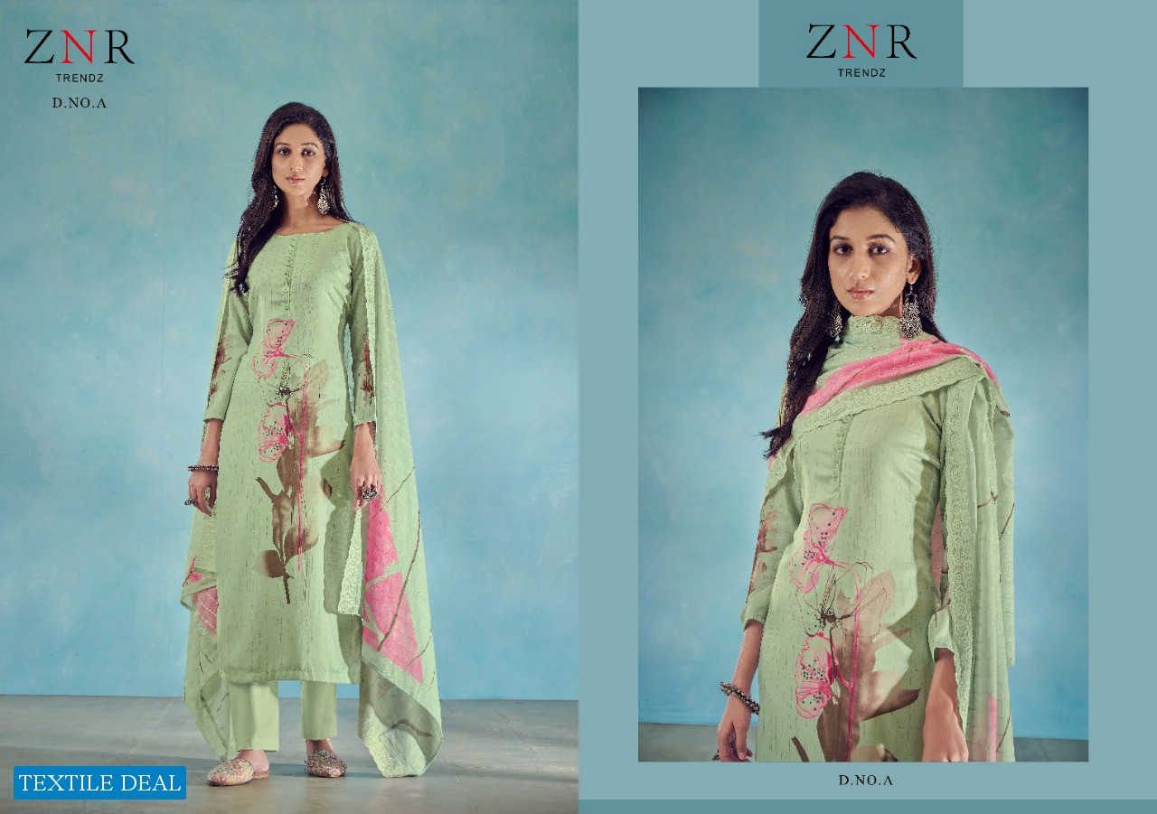 ZNR Aditi Wholesale Pure Jam Cotton Hand Work Salwar Suits