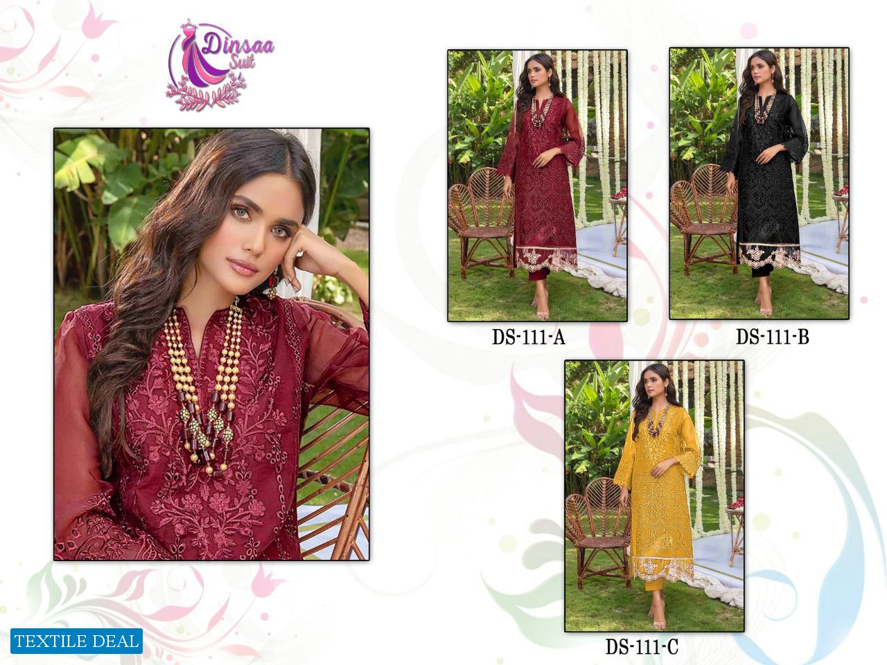 Dinsaa D.no 111 Colour Wholesale Pakistani Concept Dress