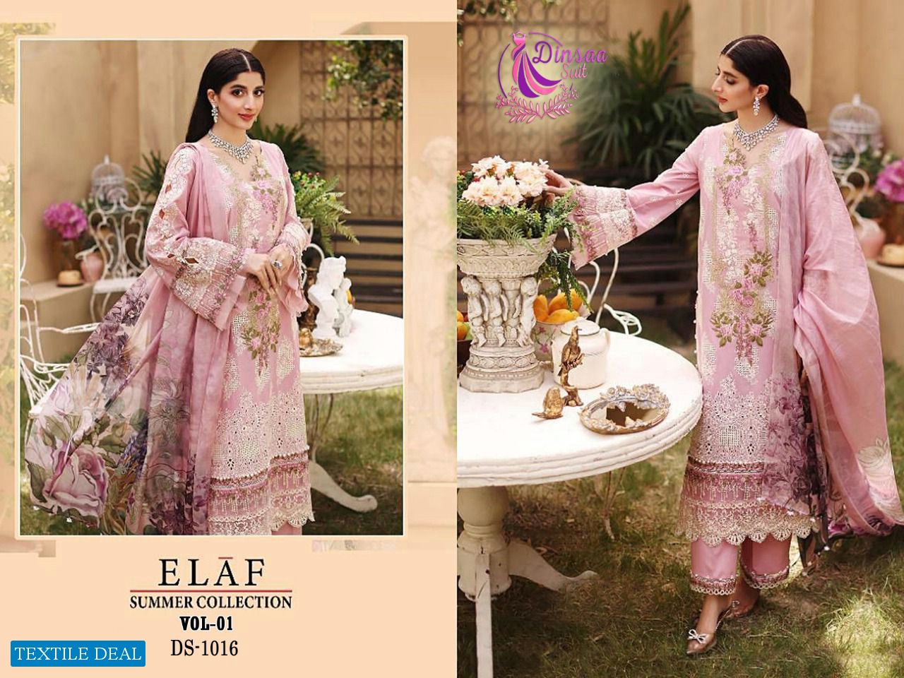 DINSAA SUIT ELAF SUMMER COLLECTION VOL 1 COTTON PAKISTANI CONCEPT OF DRESSES