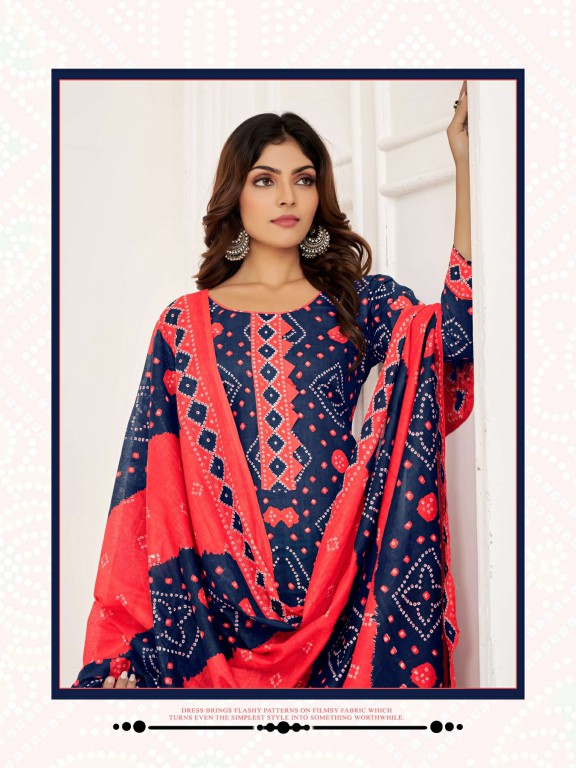 Shiv Ganesh Ranisaa Bandhani Special Unstitched Cotton Dress Material