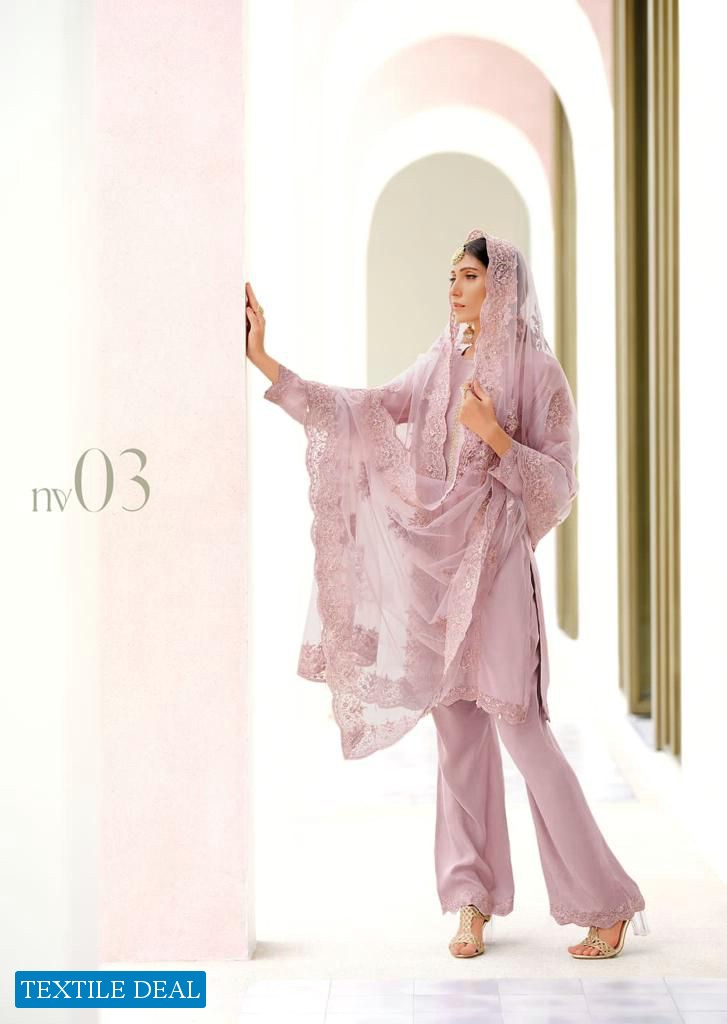 Varsha Nivanshi Wholesale Viscose Organza Embroidered Salwar Suits