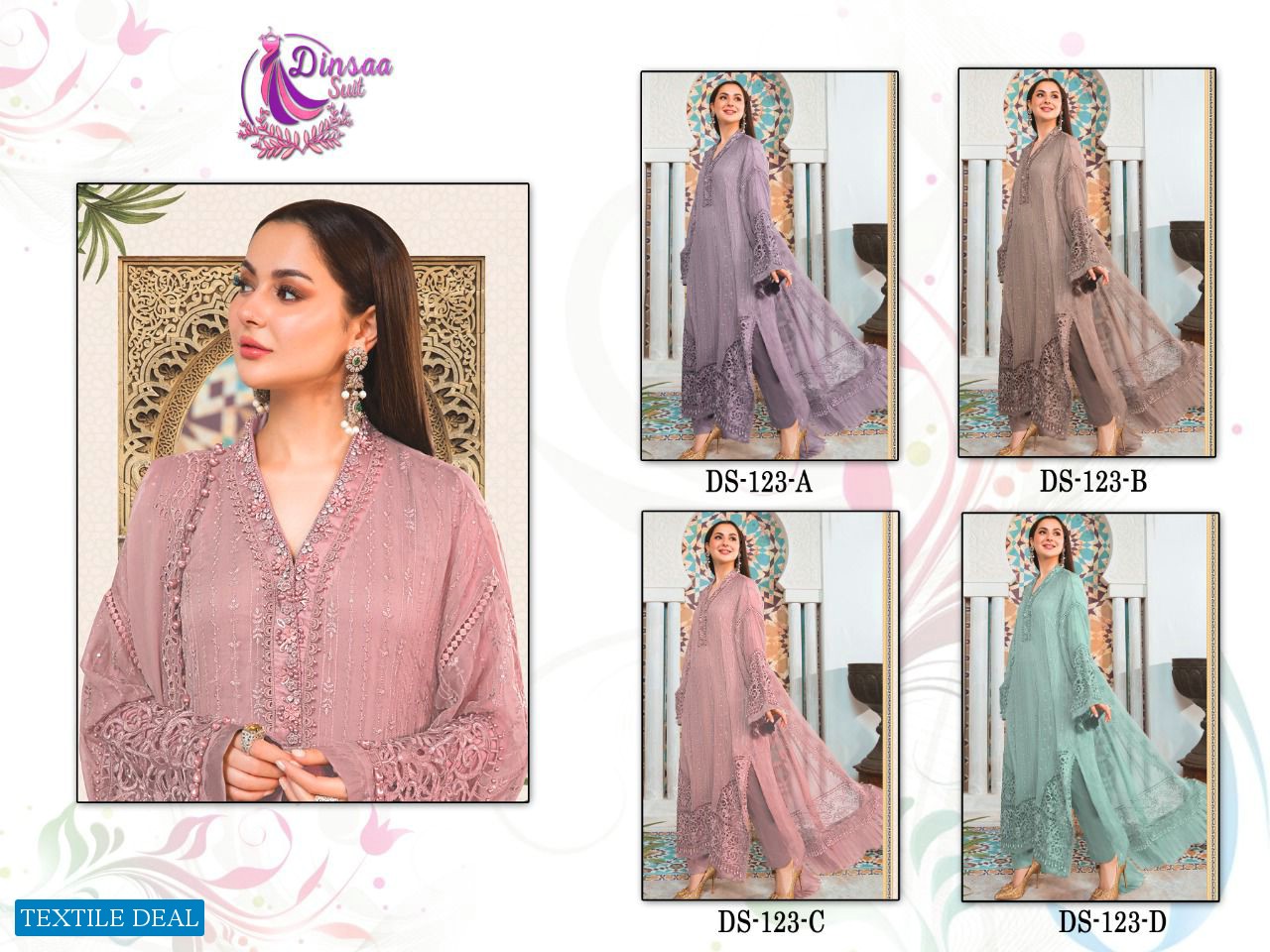 Dinsaa D.no 123 Colour Wholesale Pakistani Concept Dress