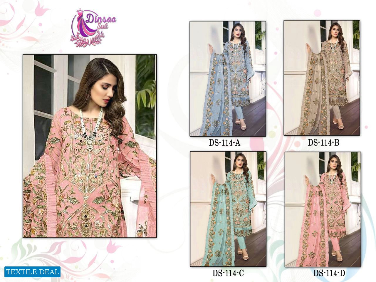 Dinsaa 114 Colour Wholesale Pakistani Concept Dress