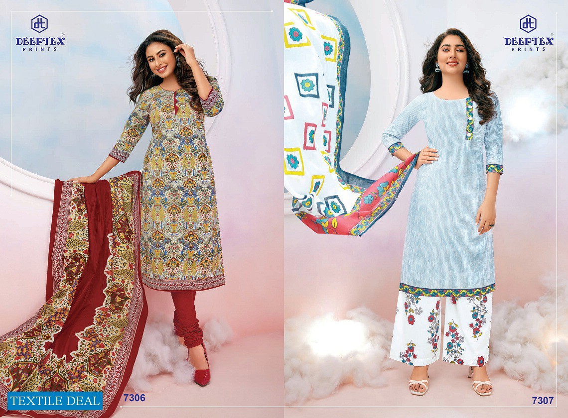 Deeptex Miss India Vol-73 Wholesale Pure Cotton Printed Dress Material