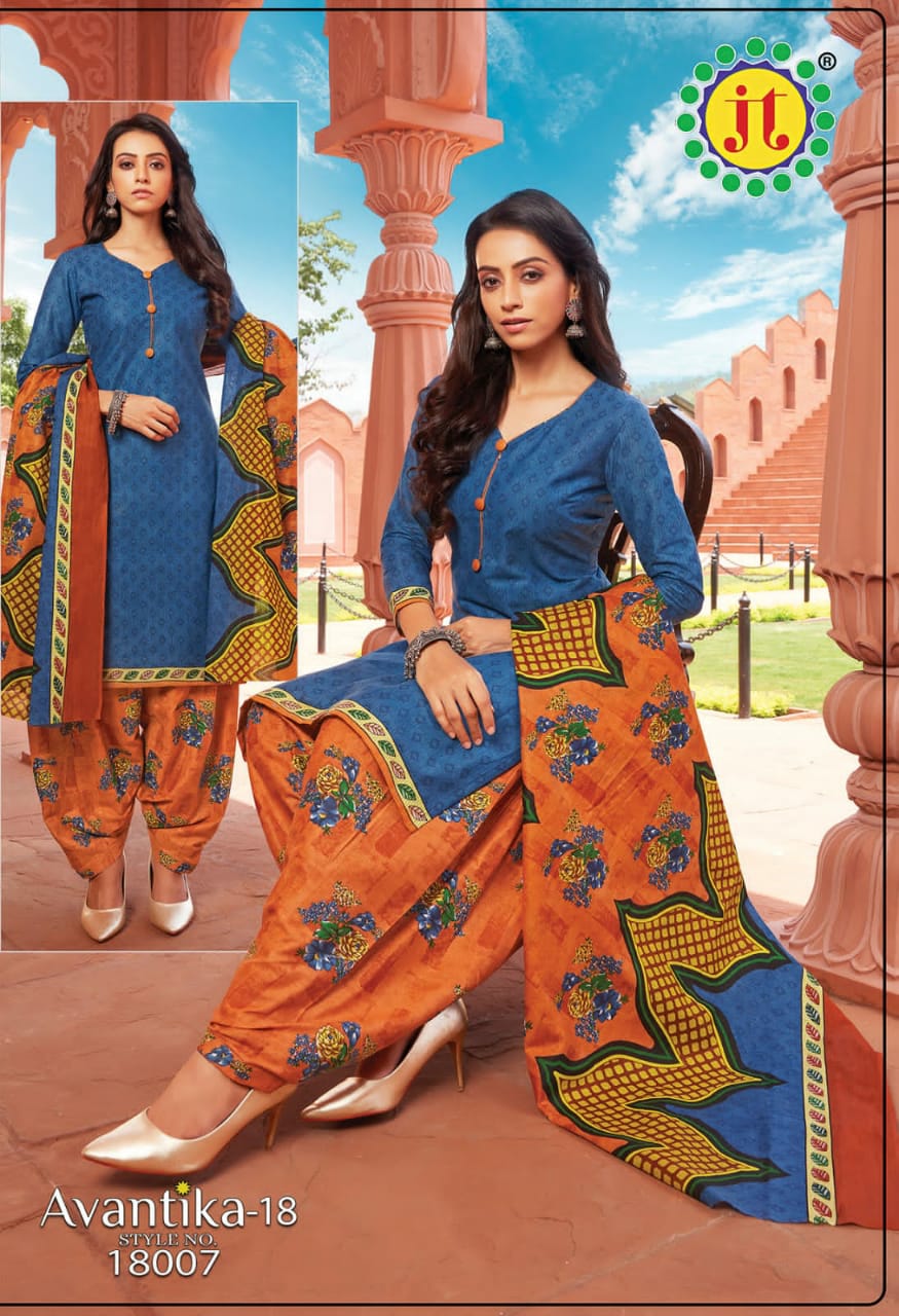 JT Avantika Vol-18 Wholesale Patiyala Special Cotton Printed Dress Material