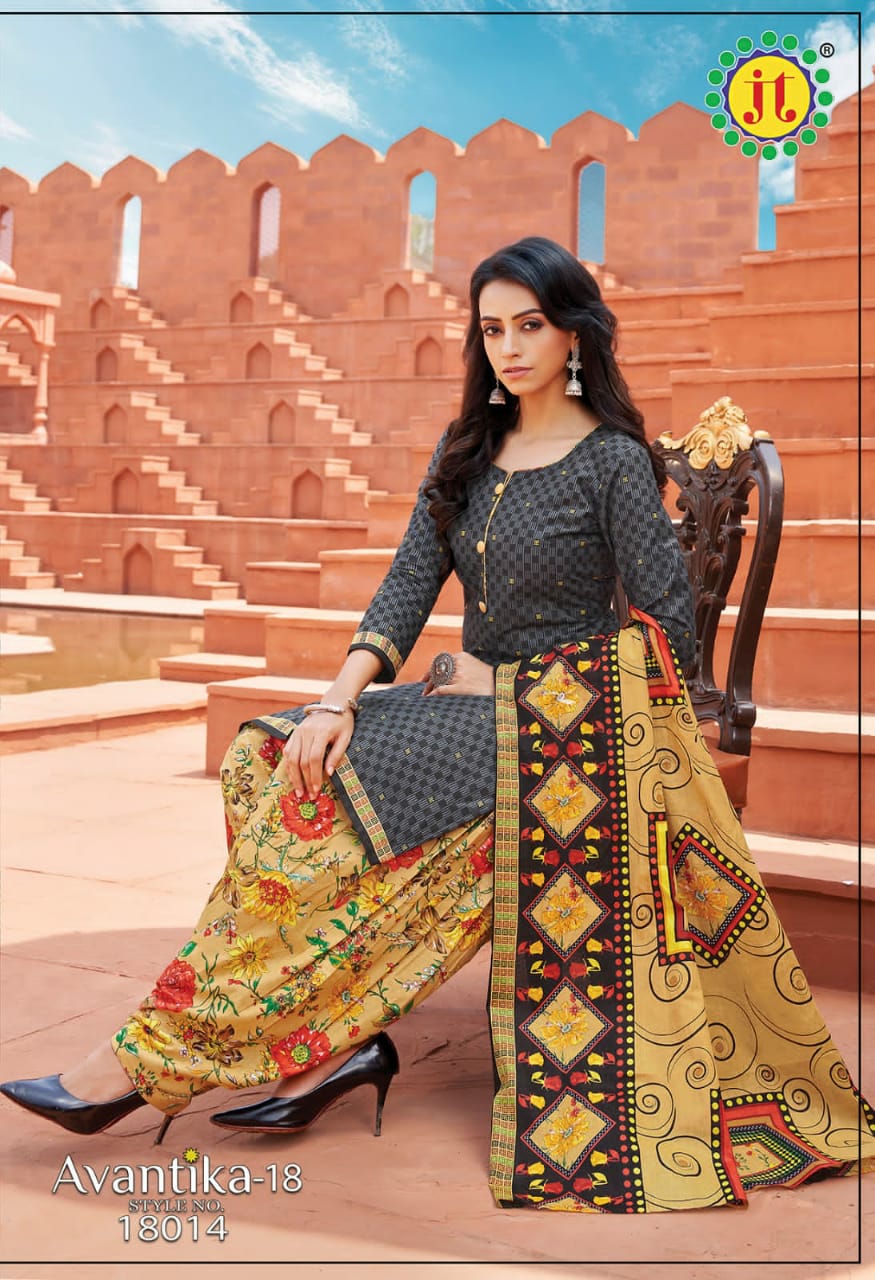 JT Avantika Vol-18 Wholesale Patiyala Special Cotton Printed Dress Material