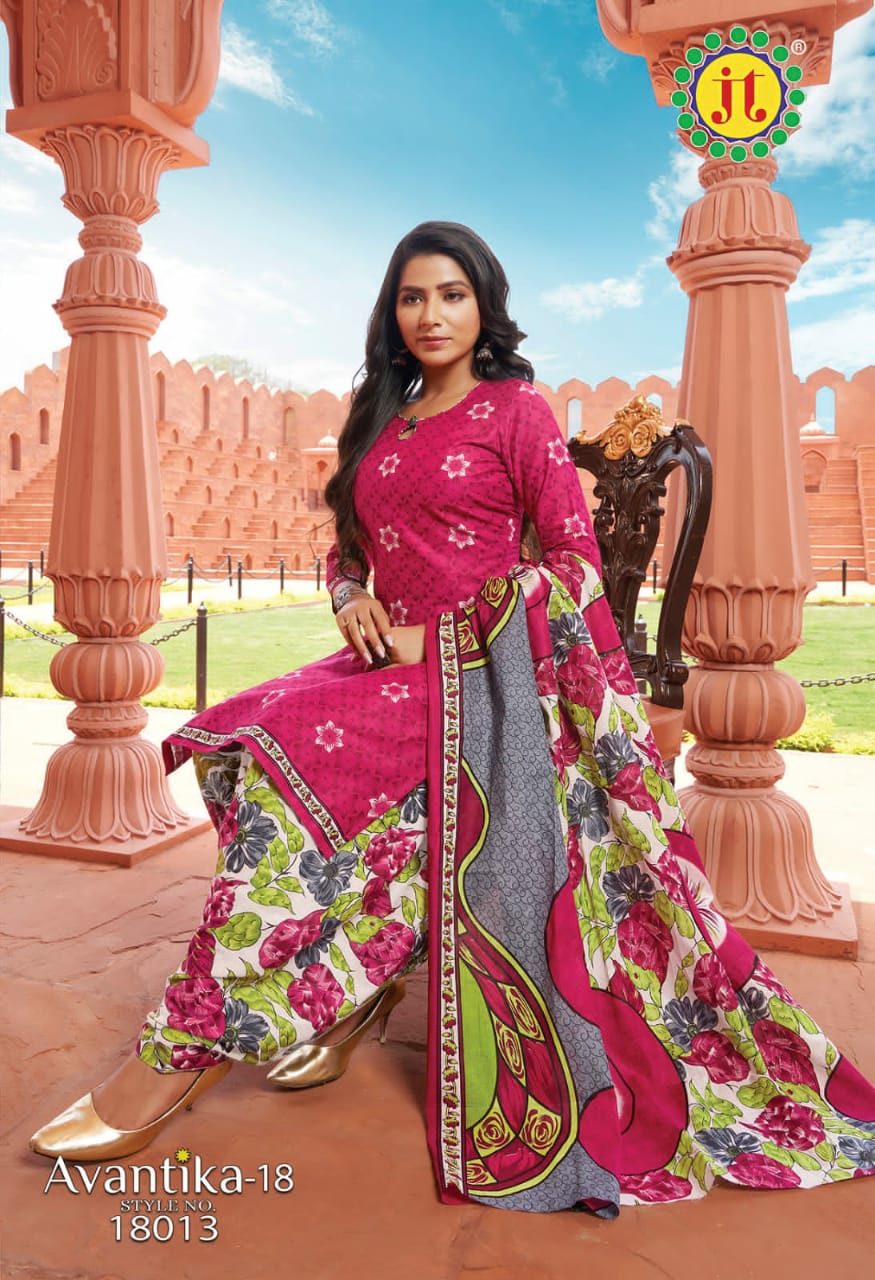 JT Avantika Vol-18 Wholesale Patiyala Special Cotton Printed Dress Material