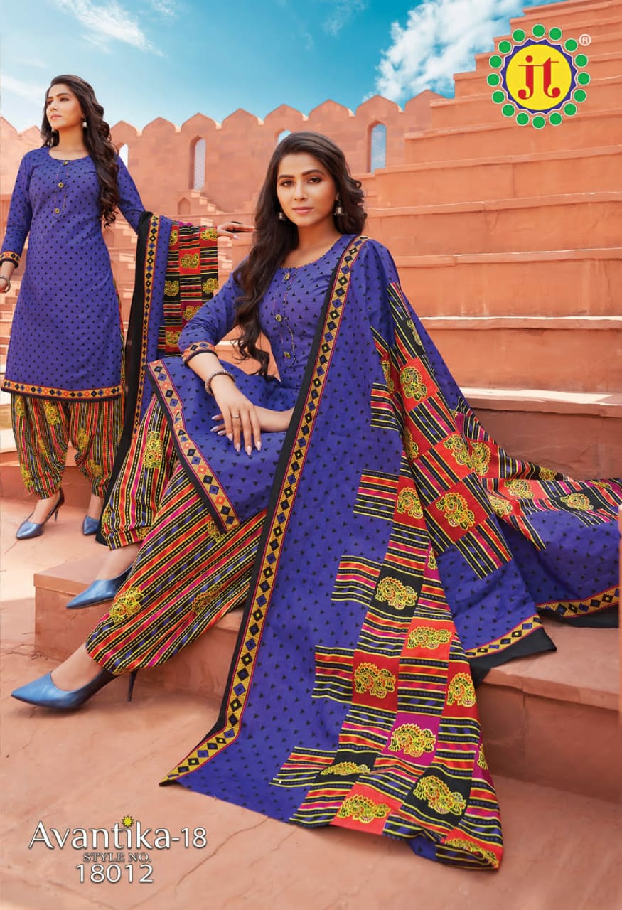 JT Avantika Vol-18 Wholesale Patiyala Special Cotton Printed Dress Material