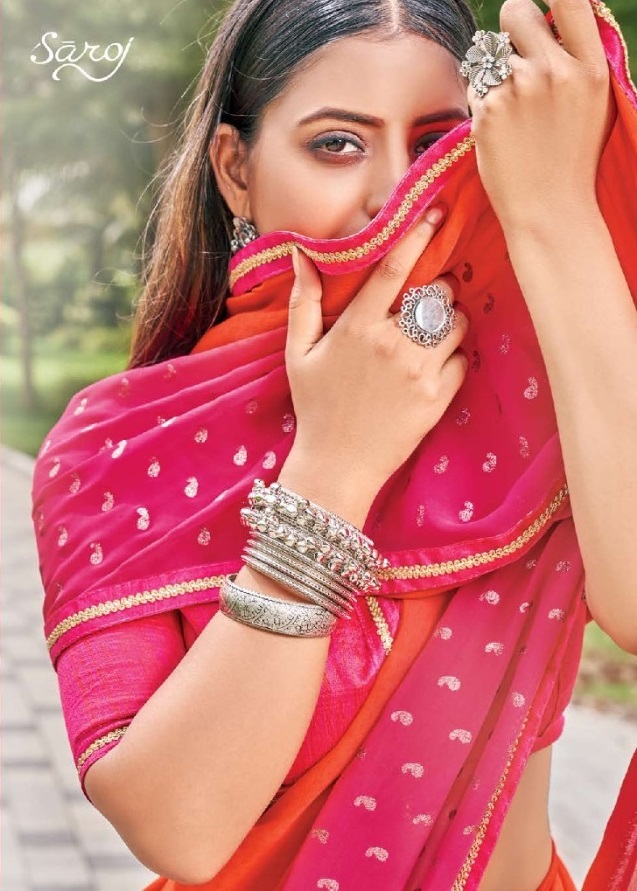 Saroj Kanishka Wholesale Gerogette Ethnic Saree Catalogs