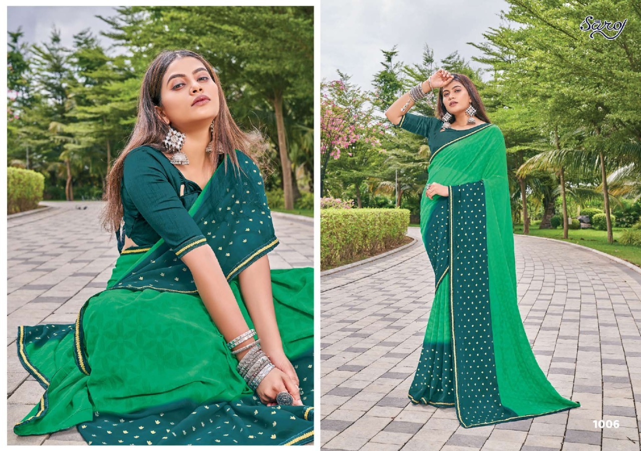 Saroj Kanishka Wholesale Gerogette Ethnic Saree Catalogs