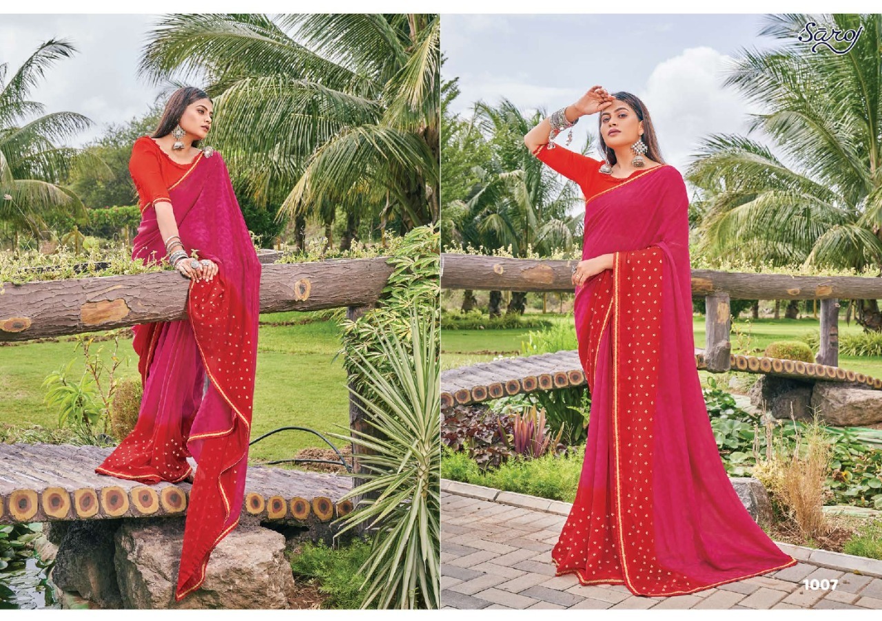 Saroj Kanishka Wholesale Gerogette Ethnic Saree Catalogs