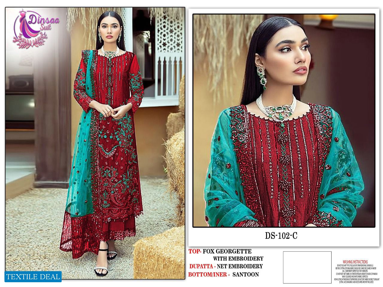 Dinsaa D.no 102 Colour Wholesale Pakistani Concept Dress