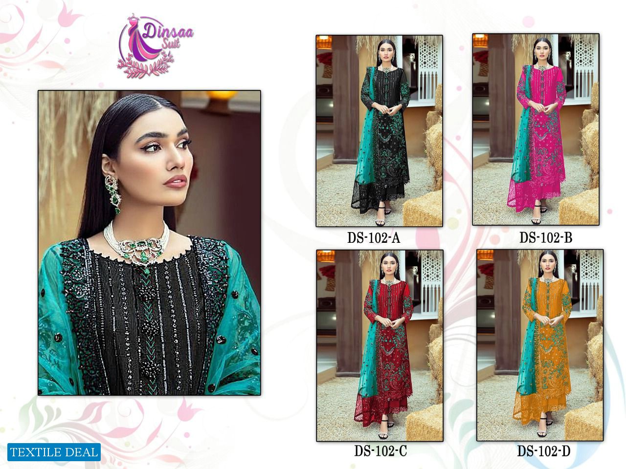 Dinsaa D.no 102 Colour Wholesale Pakistani Concept Dress