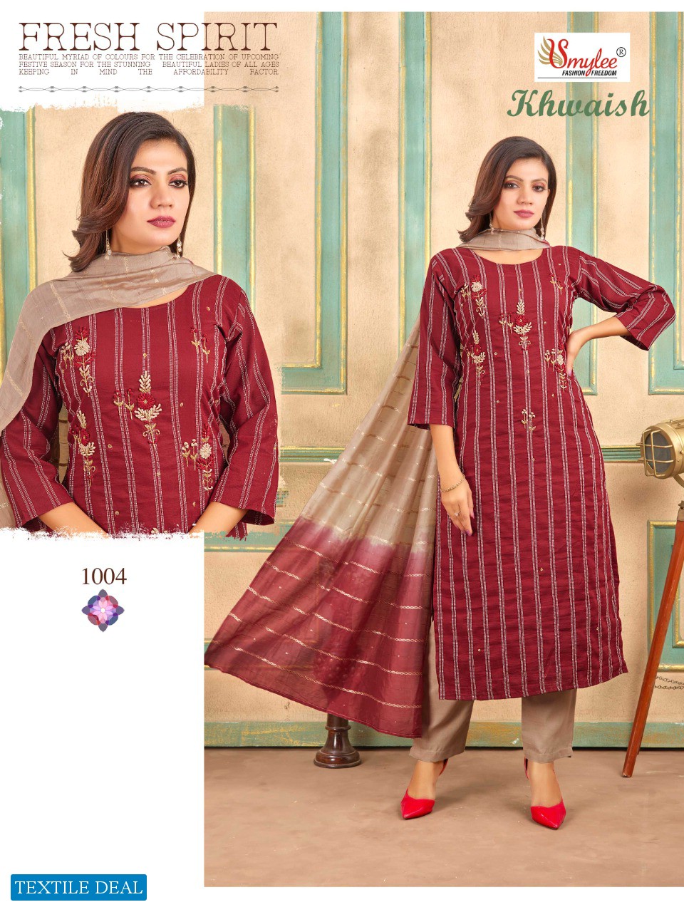 Smylee Khwaish Wholesale Full Stitched 3 Piece Salwar Suits