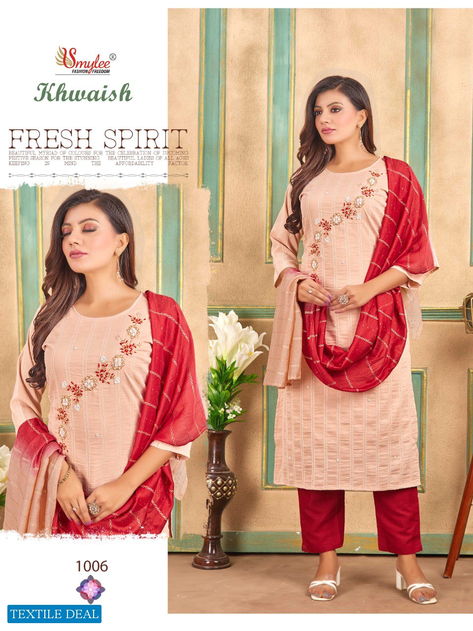 Smylee Khwaish Wholesale Full Stitched 3 Piece Salwar Suits