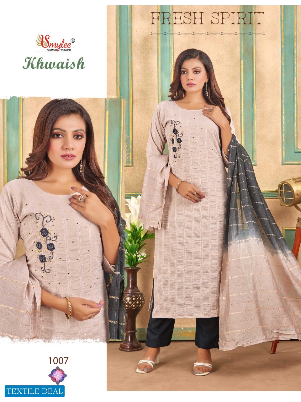 Smylee Khwaish Wholesale Full Stitched 3 Piece Salwar Suits