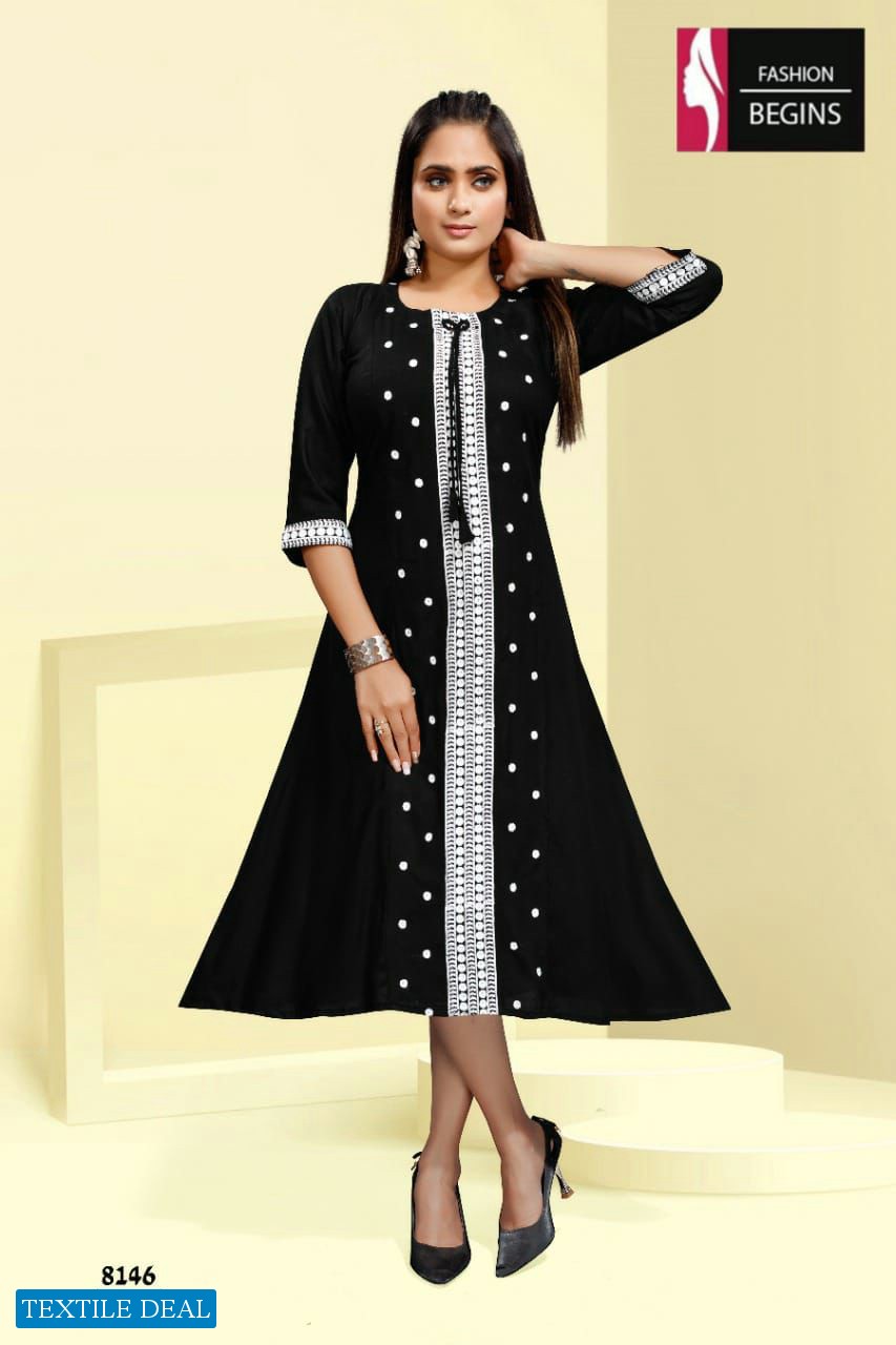 Fashion Begins Lata Wholesale Reyon Fabrics Frock Style Kurtis