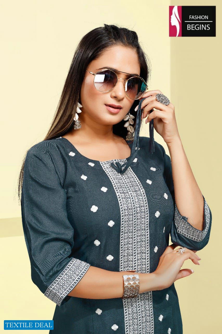 Fashion Begins Lata Wholesale Reyon Fabrics Frock Style Kurtis