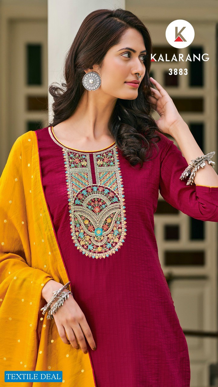 Kalarang Zilmil Wholesale Parampara Silk With Work Dress Material