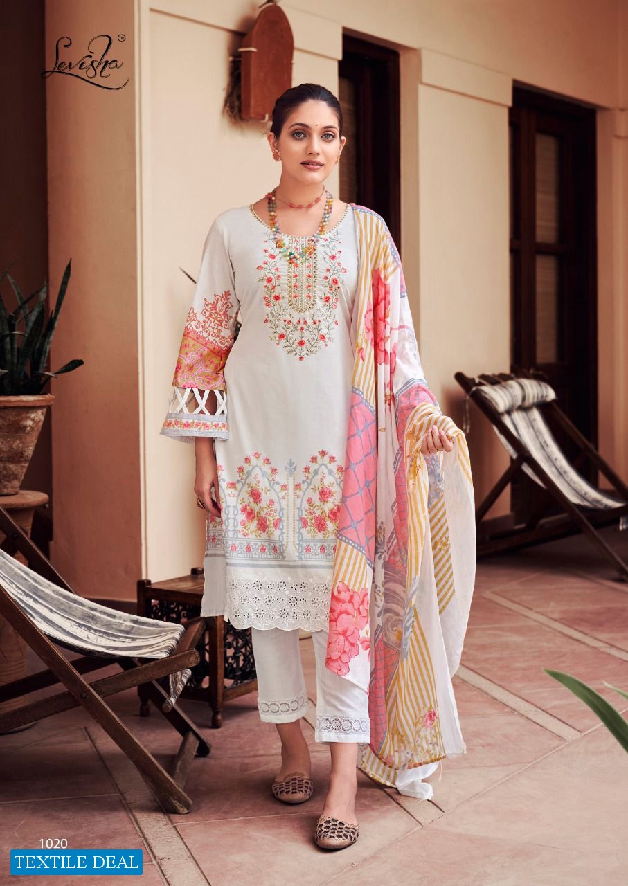 Levisha Noor-E-Ishq Wholesale Pakistani Concept Cambric Cotton Dress Material