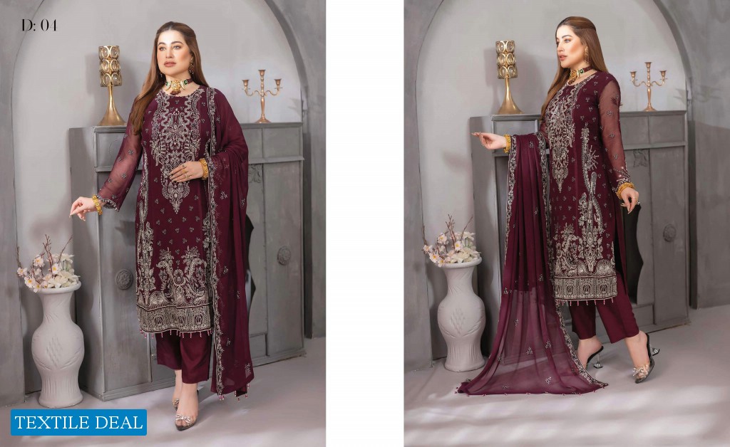 Schick Jazmin Semi Stitched Luxury Chiffon Original Pakistani Suits
