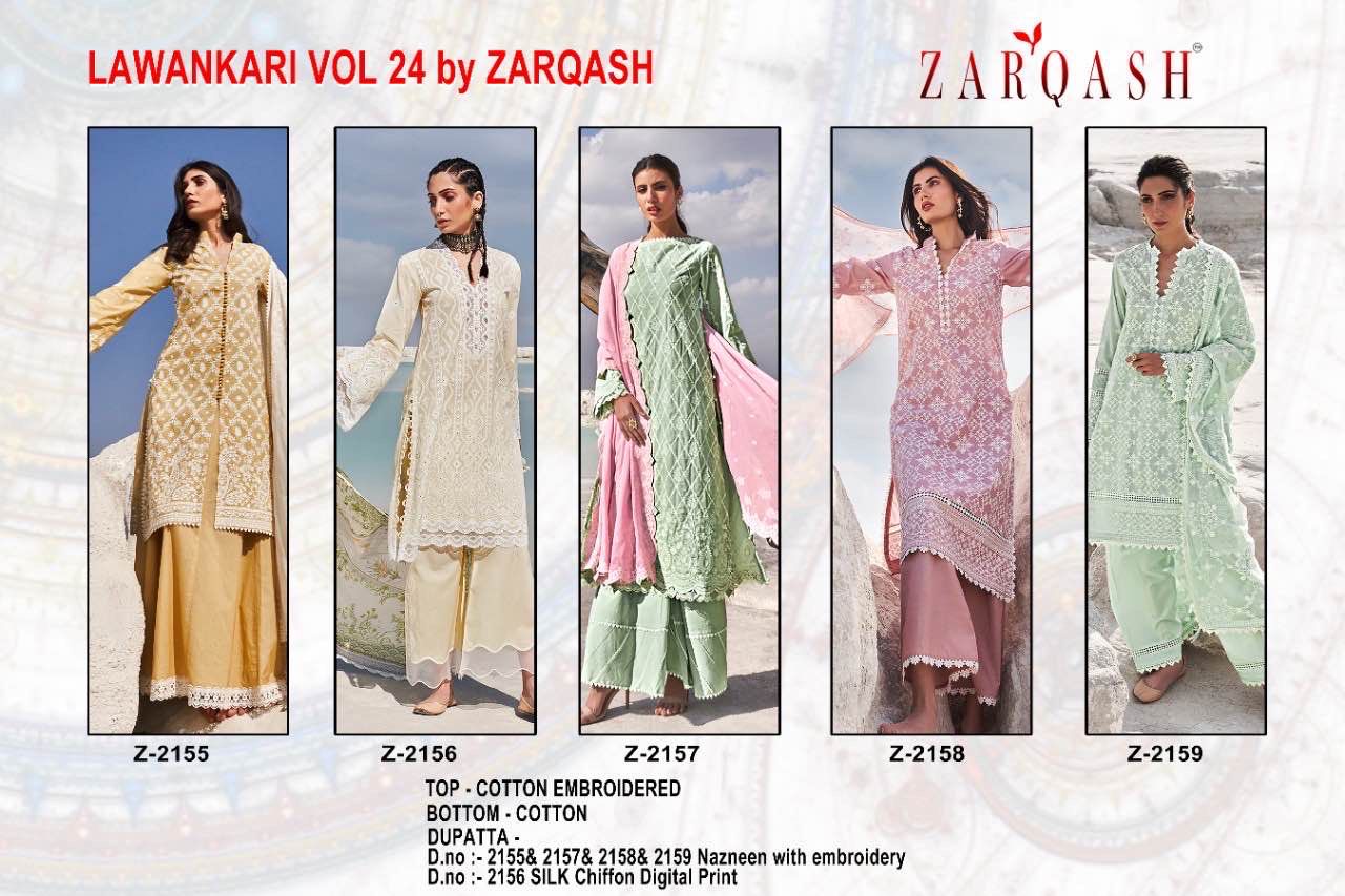 Zarqash Lawankari Vol-24 Wholesale Pakistani Concept Dress