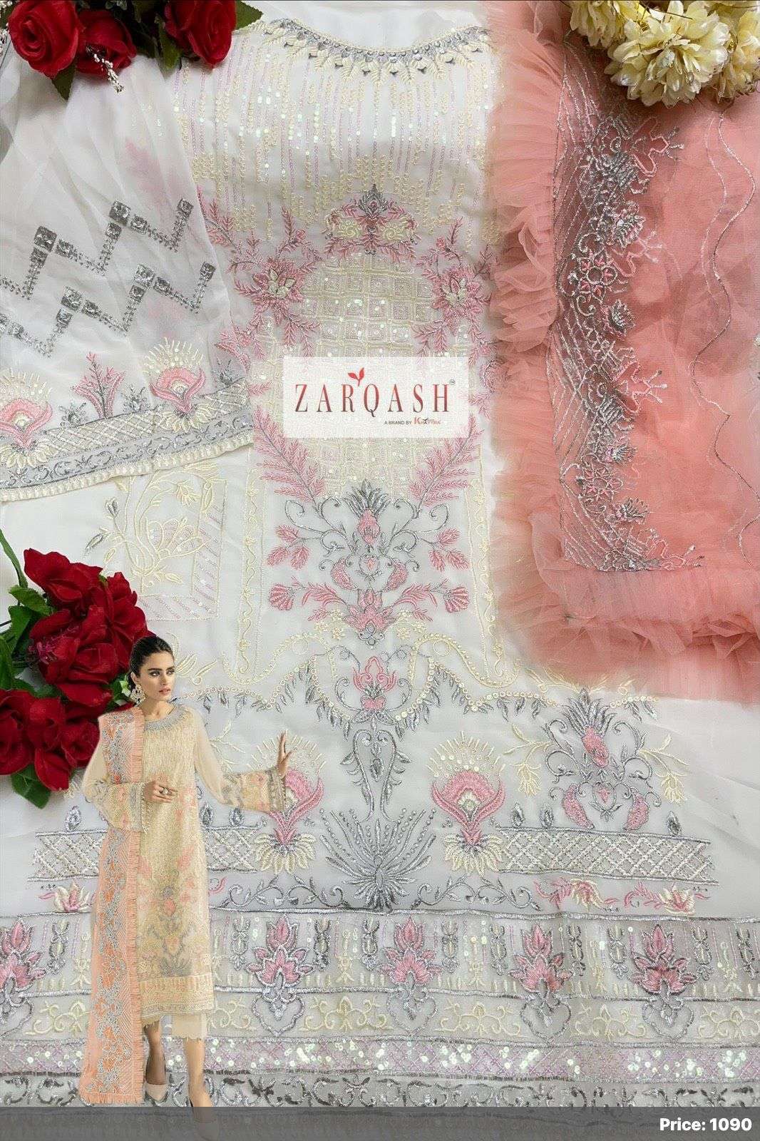 ZARQASH PRESENT MEHAK D NO 2130 GEORGETTE PAKISTANI DESIGNER SUITS