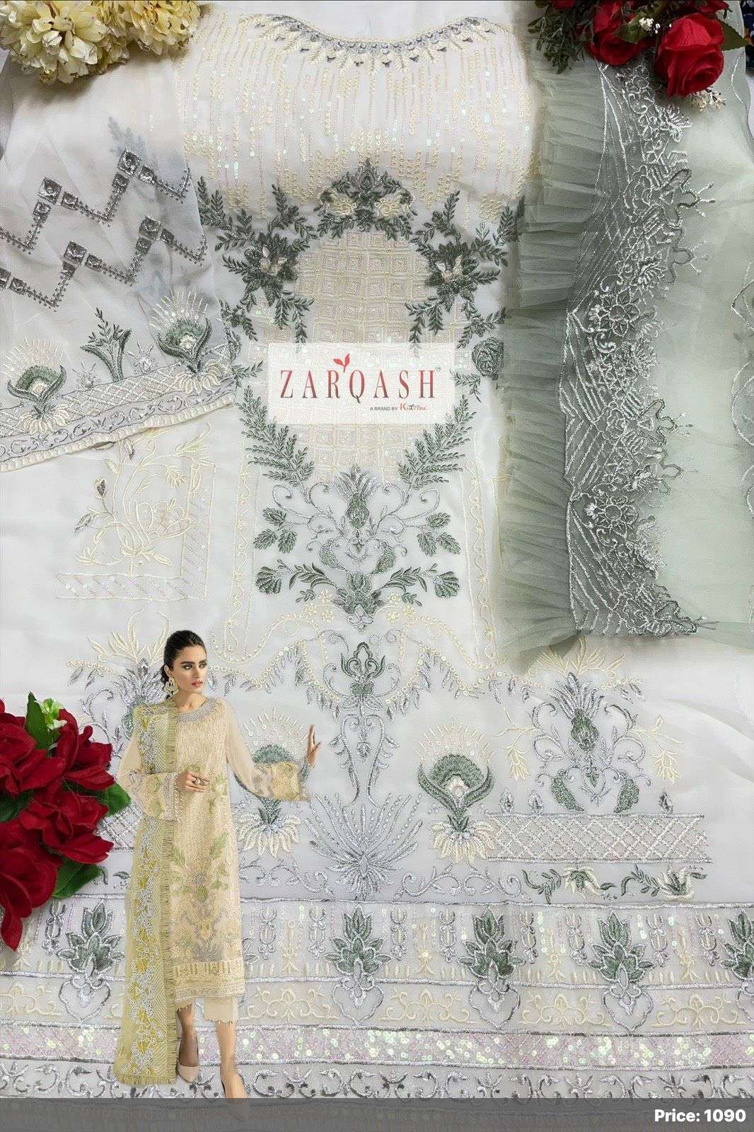 ZARQASH PRESENT MEHAK D NO 2130 GEORGETTE PAKISTANI DESIGNER SUITS
