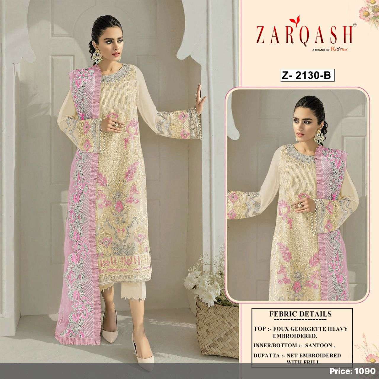 ZARQASH PRESENT MEHAK D NO 2130 GEORGETTE PAKISTANI DESIGNER SUITS