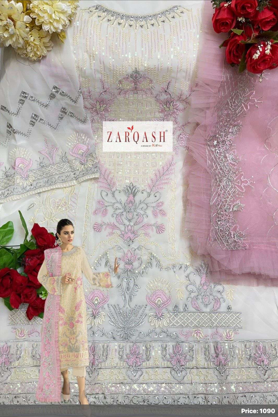 ZARQASH PRESENT MEHAK D NO 2130 GEORGETTE PAKISTANI DESIGNER SUITS
