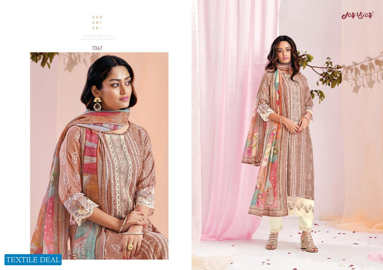 Jay Vijay New And Now Vol-5 Wholesale Pure Moga Silk Daman Work Salwar Suits