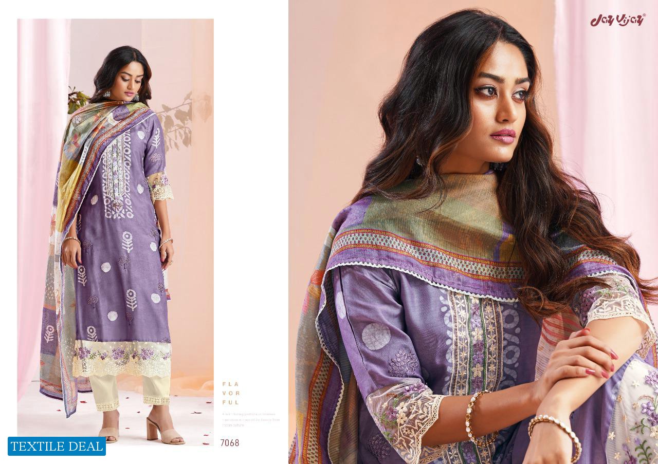 Jay Vijay New And Now Vol-5 Wholesale Pure Moga Silk Daman Work Salwar Suits