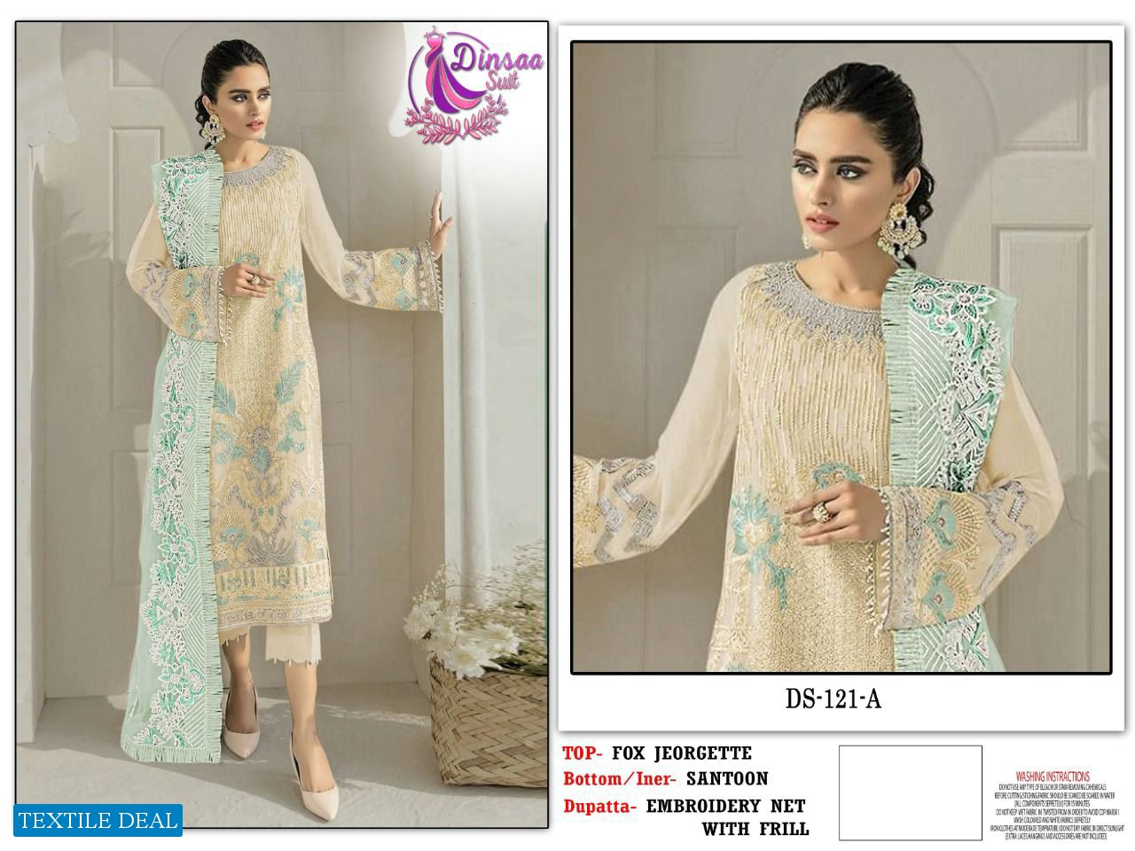 Dinsaa D.no 121 Wholesale Pakistani Concept Dress Material
