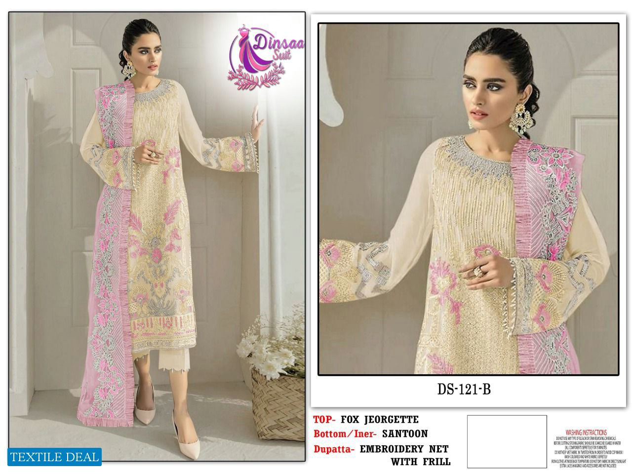Dinsaa D.no 121 Wholesale Pakistani Concept Dress Material