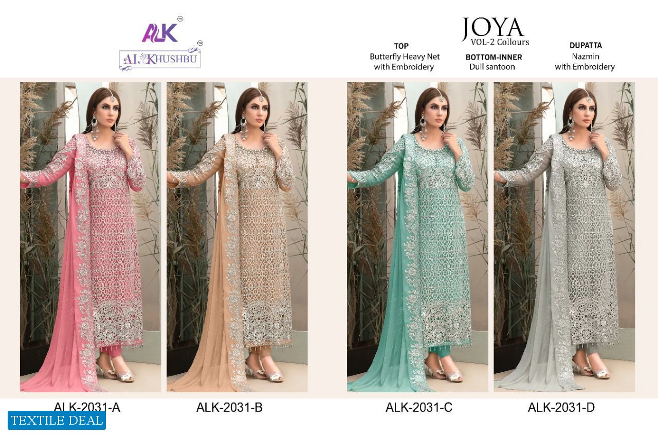 JOYA VOL 1 BY AL KHUSHBU GEORGETTE WORK FANCY DRESSES