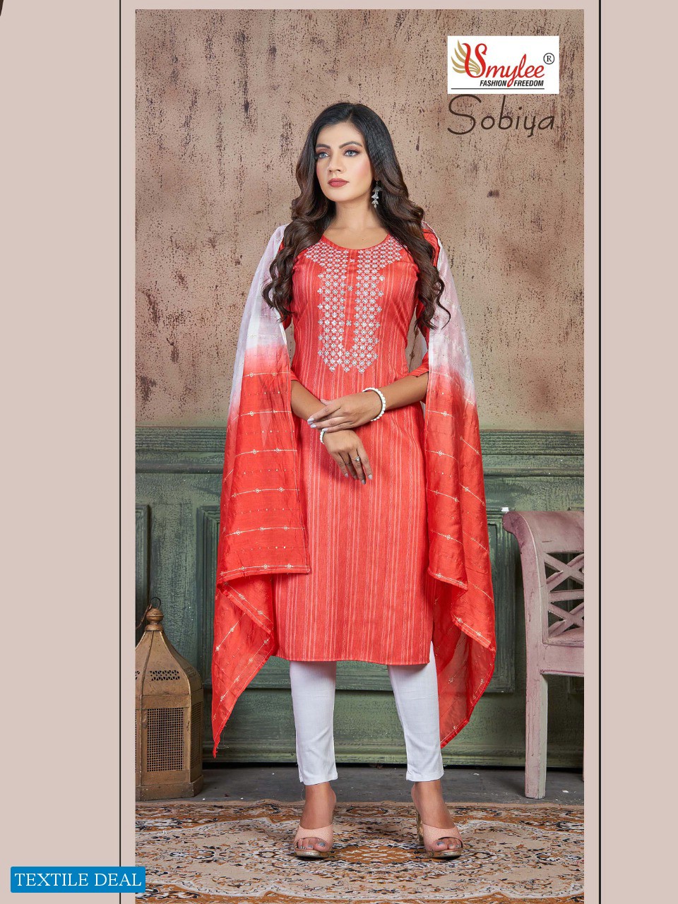 Smylee Sobiya Wholesale Full Stitched 3 Piece Salwar Kameez
