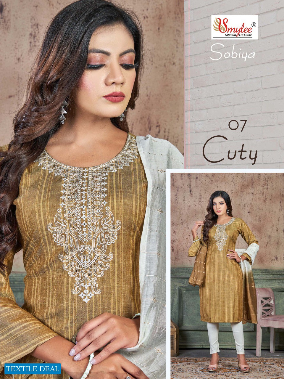 Smylee Sobiya Wholesale Full Stitched 3 Piece Salwar Kameez
