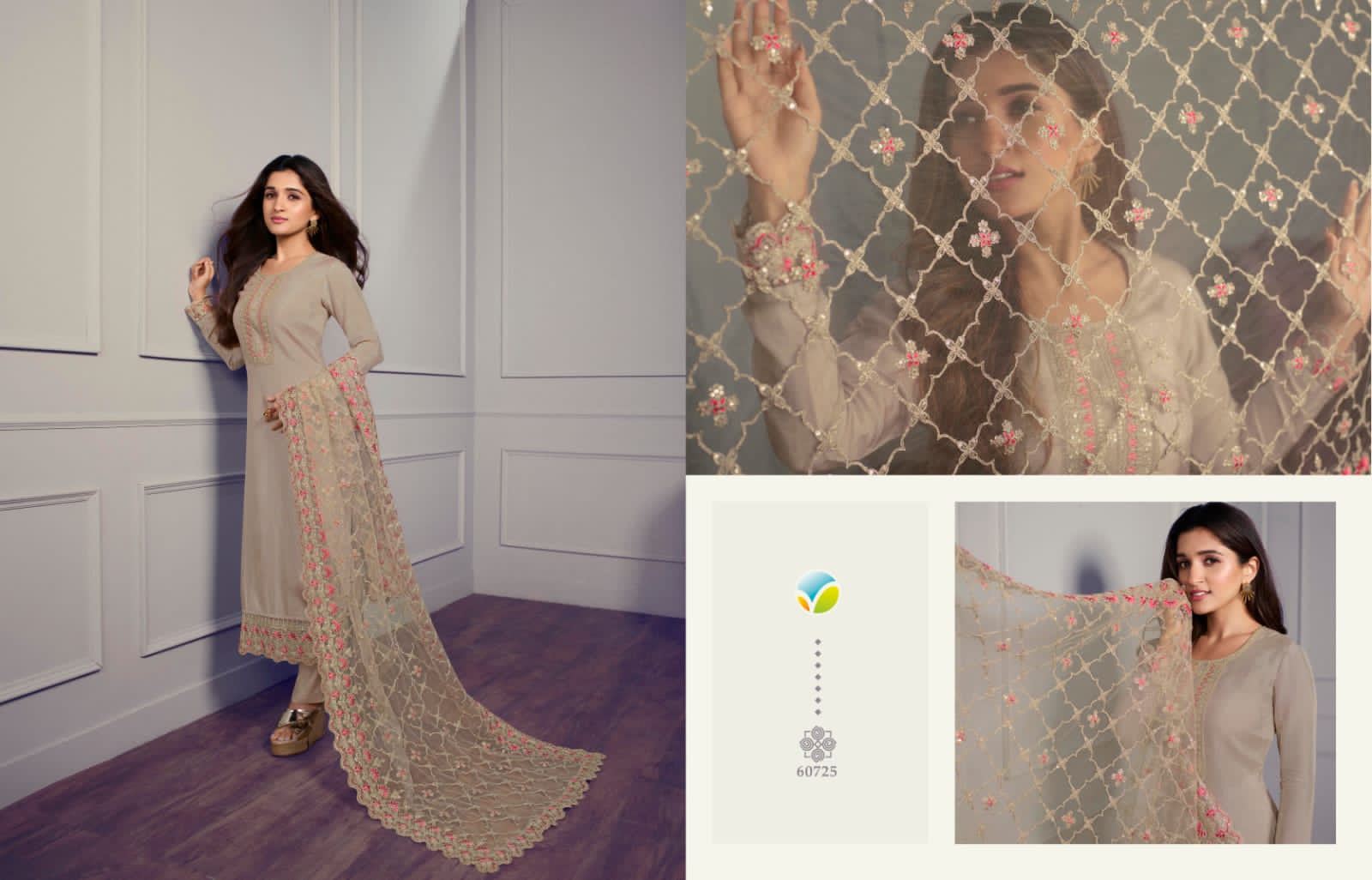 Vinay Kaseesh Shabaa Wholesale Embroidered Dola Salwar Kameez