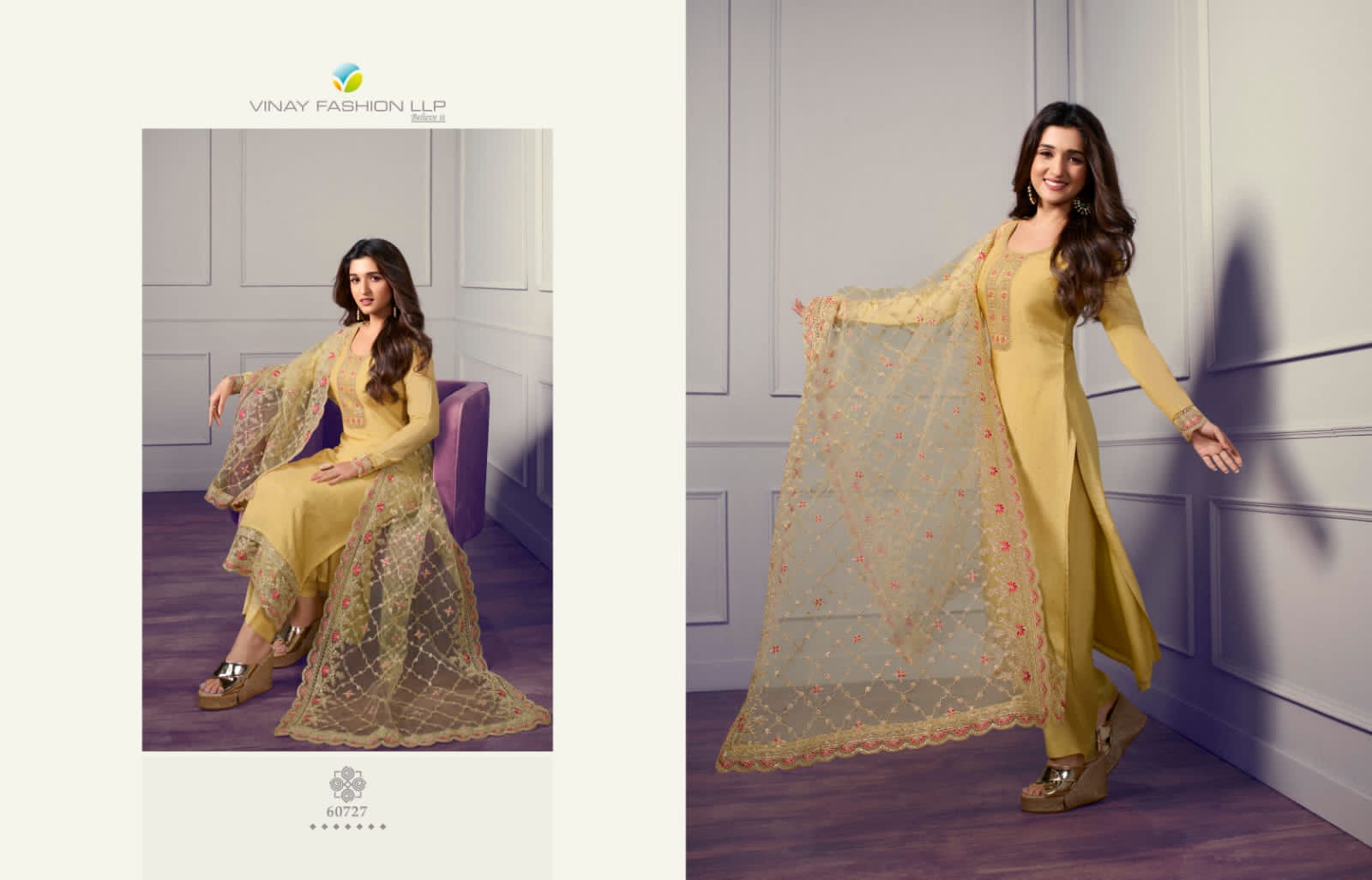 Vinay Kaseesh Shabaa Wholesale Embroidered Dola Salwar Kameez