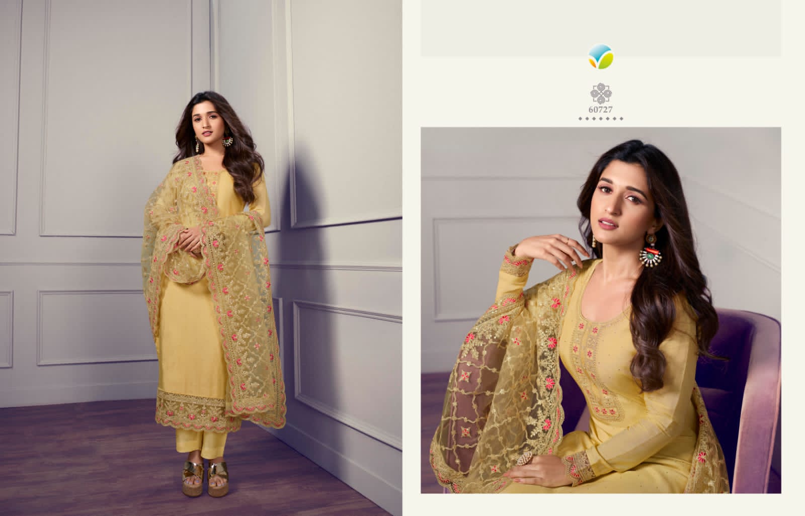 Vinay Kaseesh Shabaa Wholesale Embroidered Dola Salwar Kameez