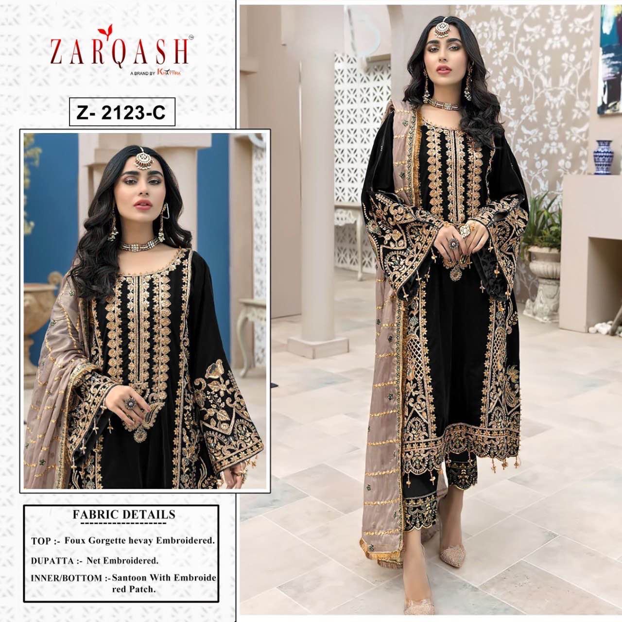 Zarqash Mirha Z-2123 Colour Wholesale Pakistani Concept Suits