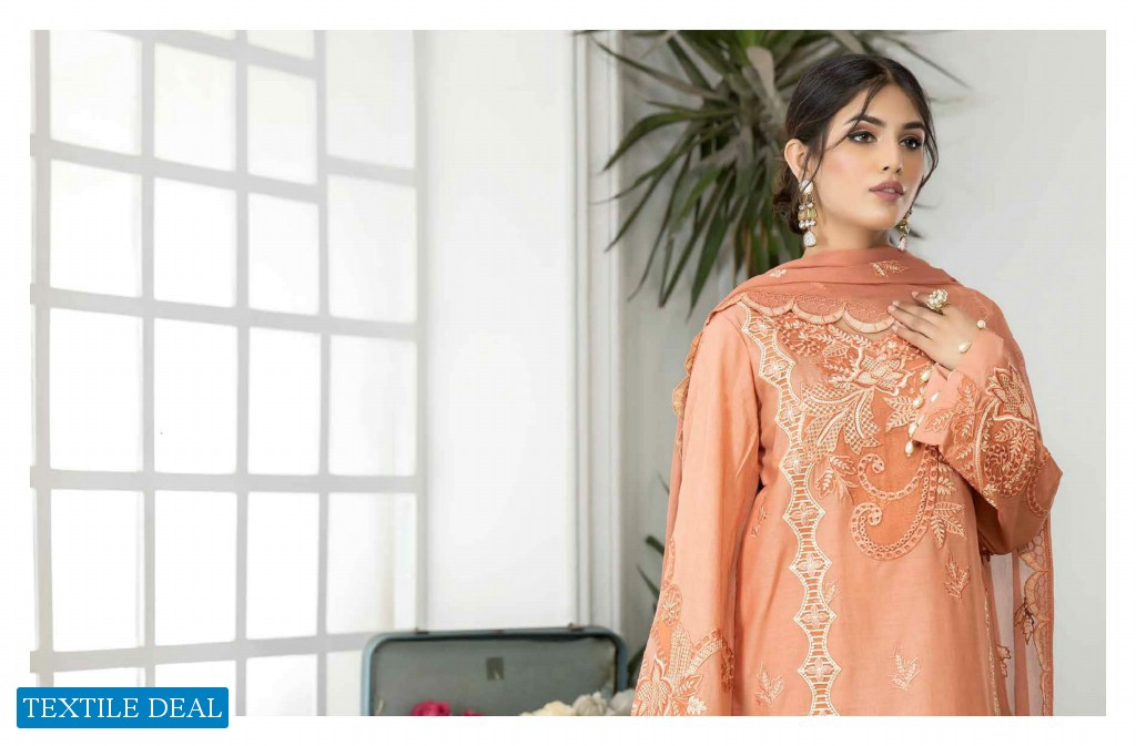 Adans Libas Marwa Embroidered Unstitched Lawn Pakistani Salwar Suits